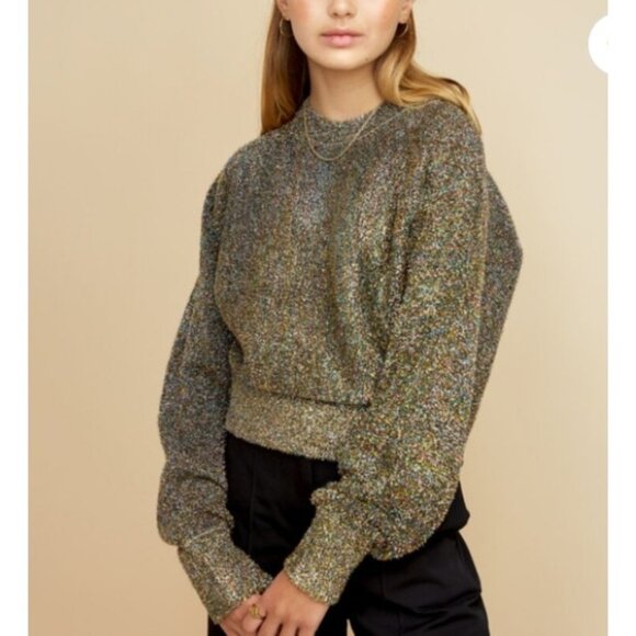 Les Coyotes De Paris Nori Lurex Knitted Nori glittery Sweater size 16 NWT $149 - Picture 1 of 9